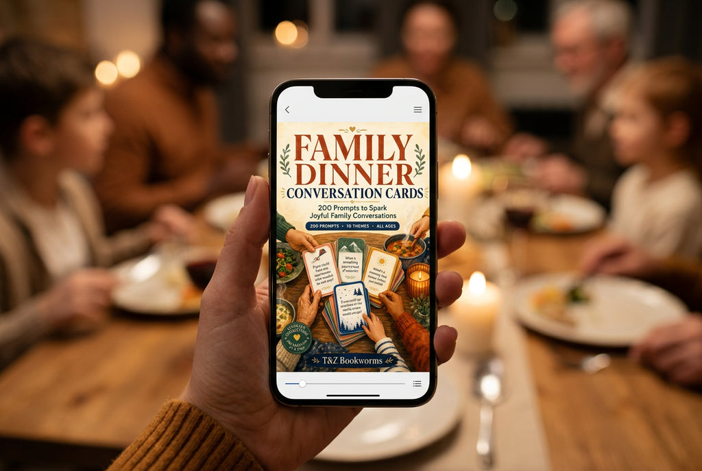 Family Dinner Conversation Cards on phone